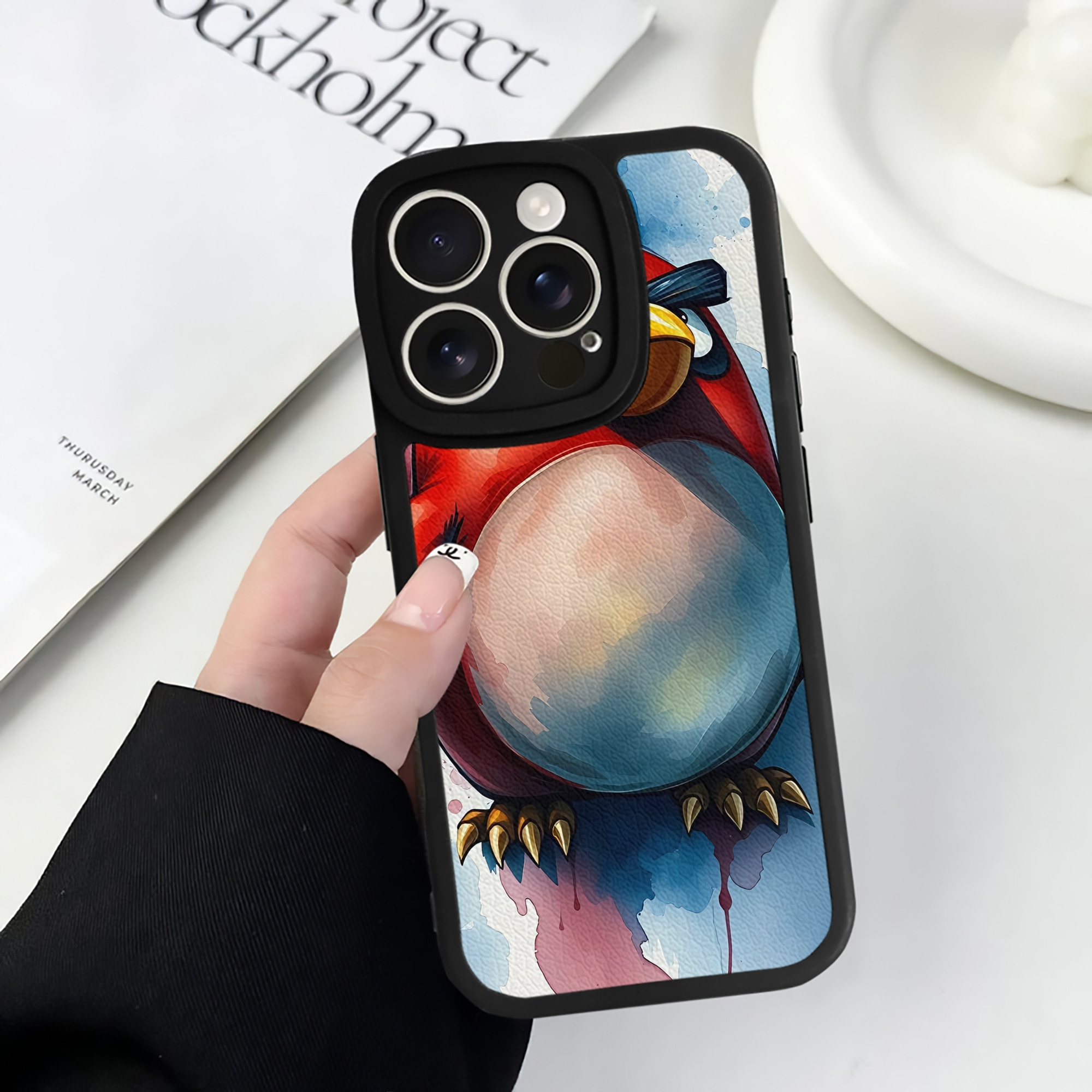 （画像用） Angry Birds アングリーバード 【iPhone 16シリーズ対応】シリコンスマホケース（レザー調） 材質：シリコン